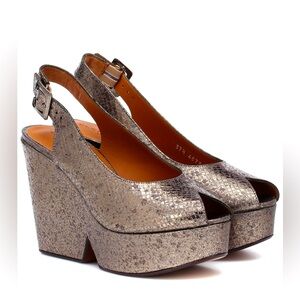 Robert Clergerie Dylan Leather Plateau Sandal In Brown Lyst Size 7.5
